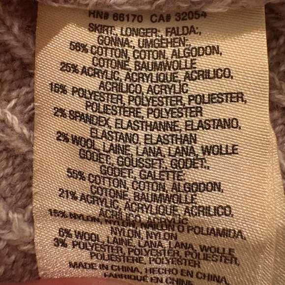 Sleeping On Snow Taupe/Beige/Cream Asymmetrical Knit Fringe Pull On Skirt - Picture 12 of 12